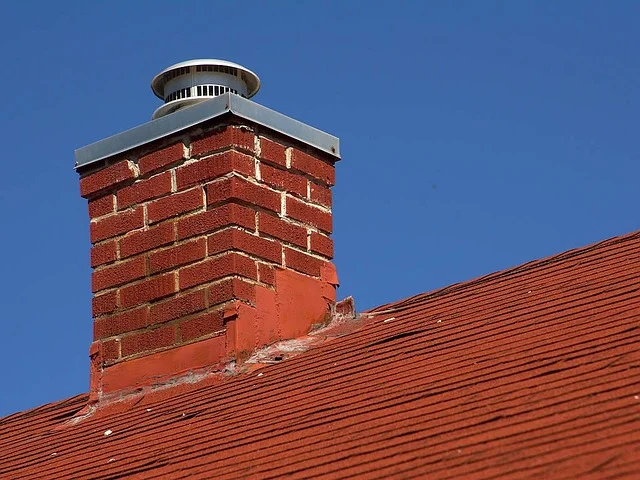 red chimney on the roof