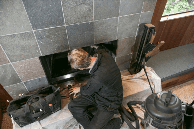 chimney fireplace cleaner working